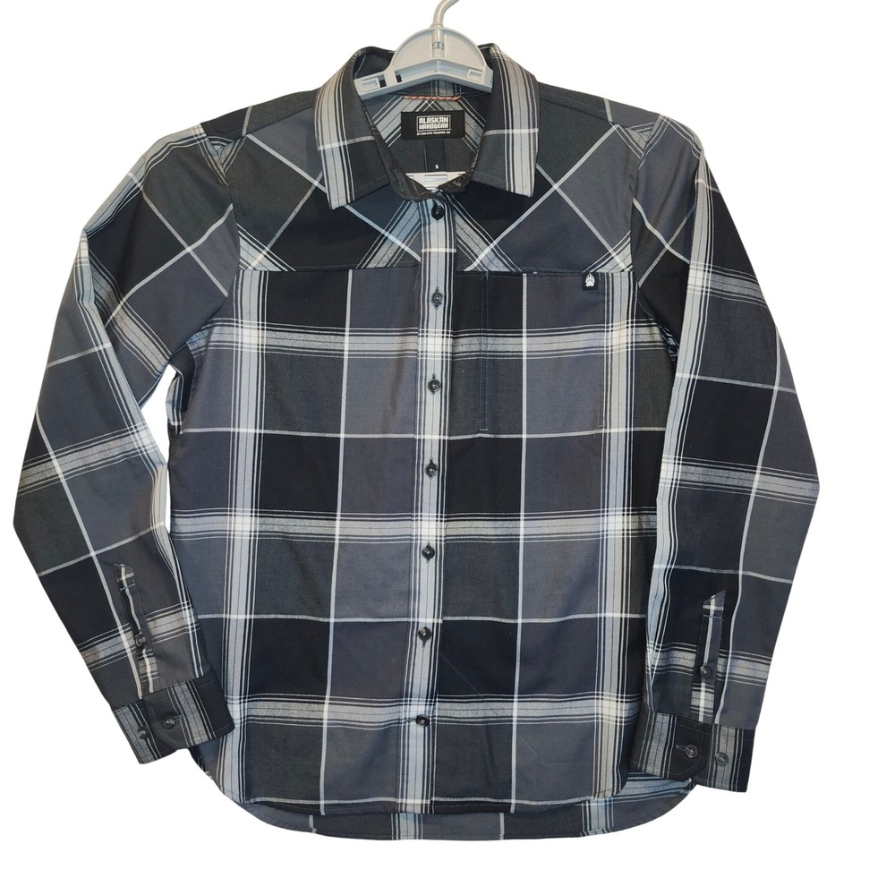 Alaskan Hardgear Duluth Trading Plaid Shirt Black Grey Wool Blend 80732 Mens S